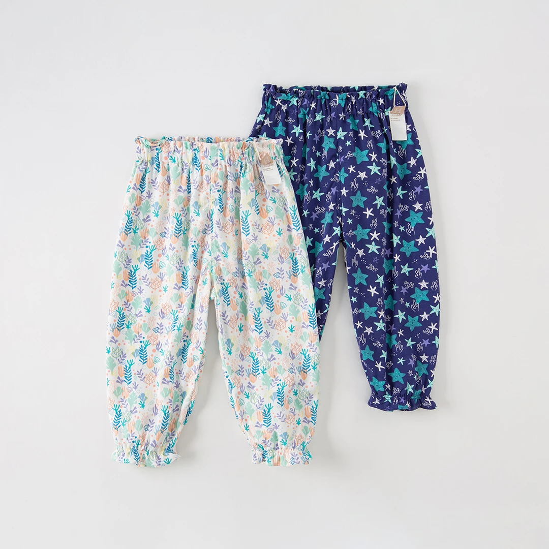 戴维贝拉女童防蚊裤2024夏季新款儿童薄款休闲裤子童装DB2234086