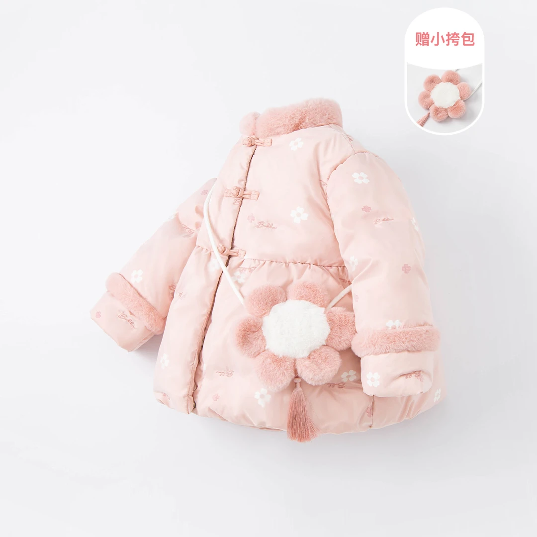 [拜年服]戴维贝拉童装冬季羽绒服宝宝保暖儿童外套汉服DBM20198