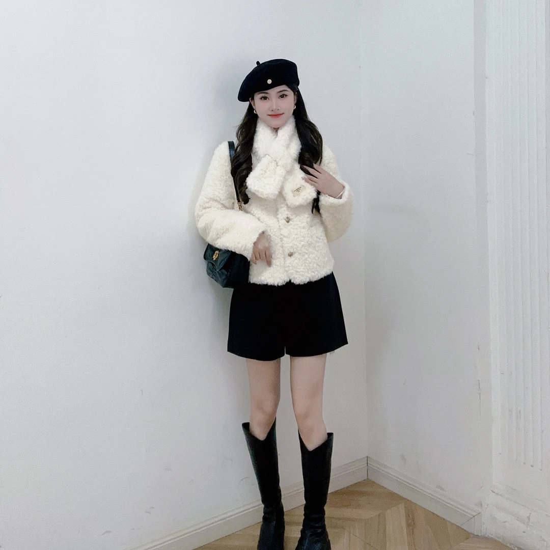 IEF/爱依服2025冬季新款时尚高级感名媛风【小个子】颗粒绒外套