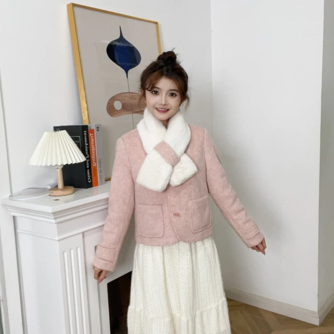 IEF/爱依服【小个子】2025秋冬新款法式甜美名媛气质短款呢绒外套