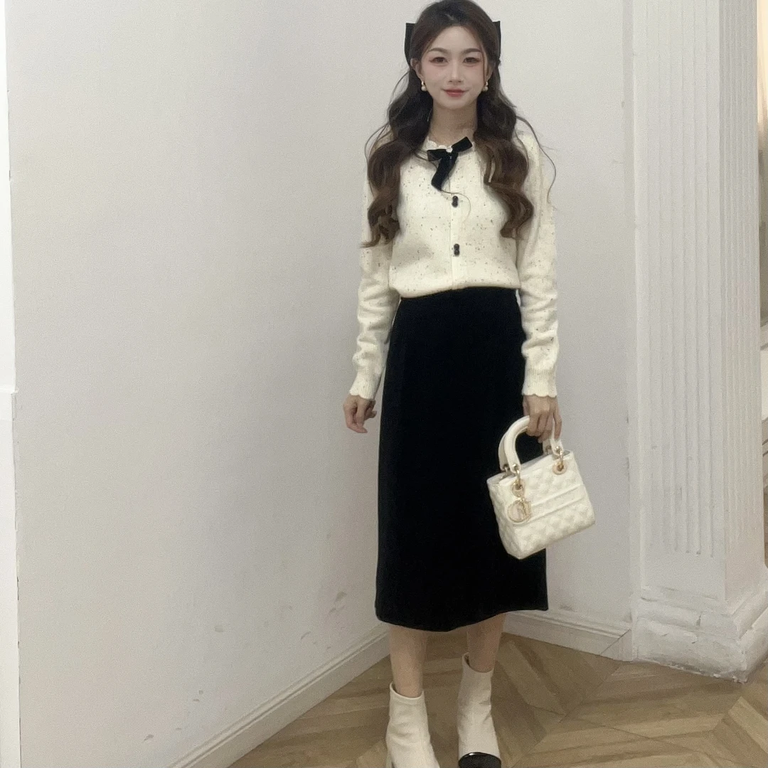IEF/爱依服2025秋季新款法式【小个子】名媛淑女温柔毛织上下套裙