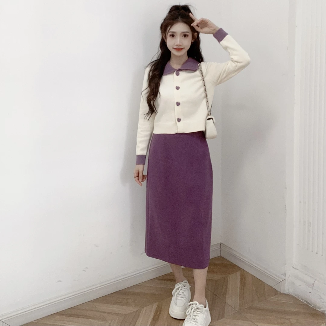 IEF/爱依服2025秋季新款氛围感学院风甜美【小个子】毛织上下套裙