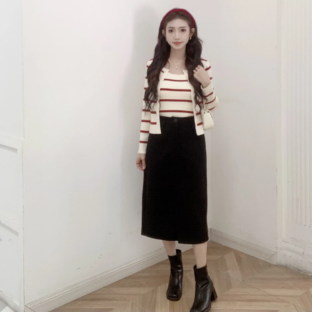 IEF/爱依服【小个子】半身裙2025秋季新款韩版简约通勤呢绒长包裙