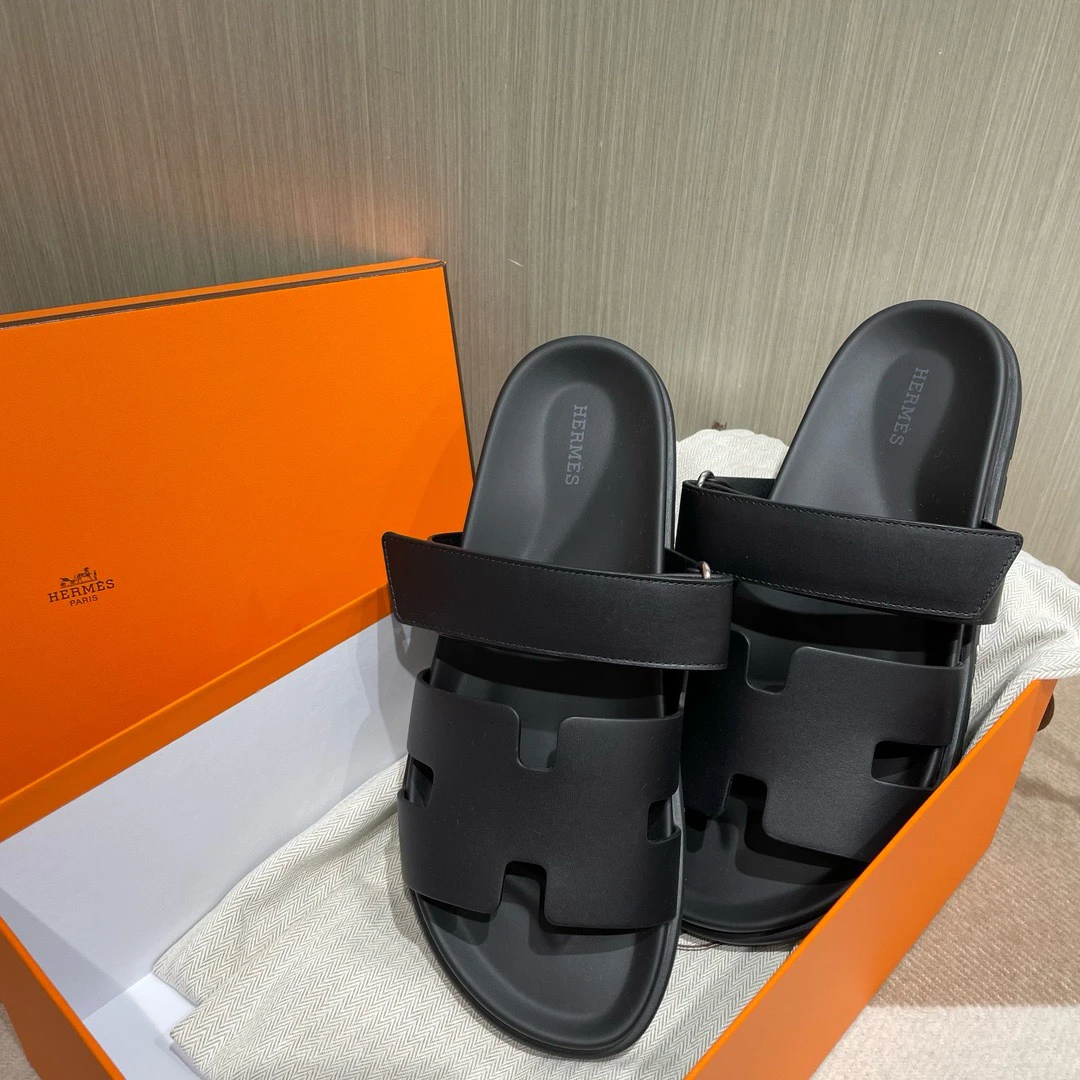 全新未使用 Hermes/爱马仕 黑色勃肯拖鞋 二舅鞋