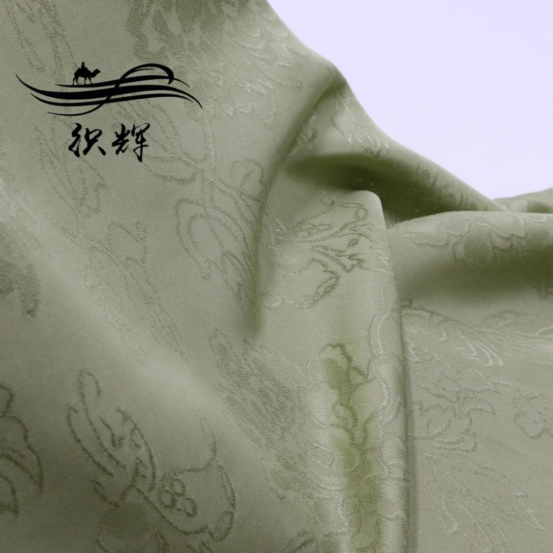 织辉丝绸116门幅四经花罗 1米苔绿七宝