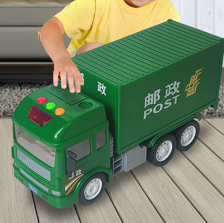 儿童邮政快递车玩具大号惯性货柜运输车会讲故事音乐男孩3-6玩具2