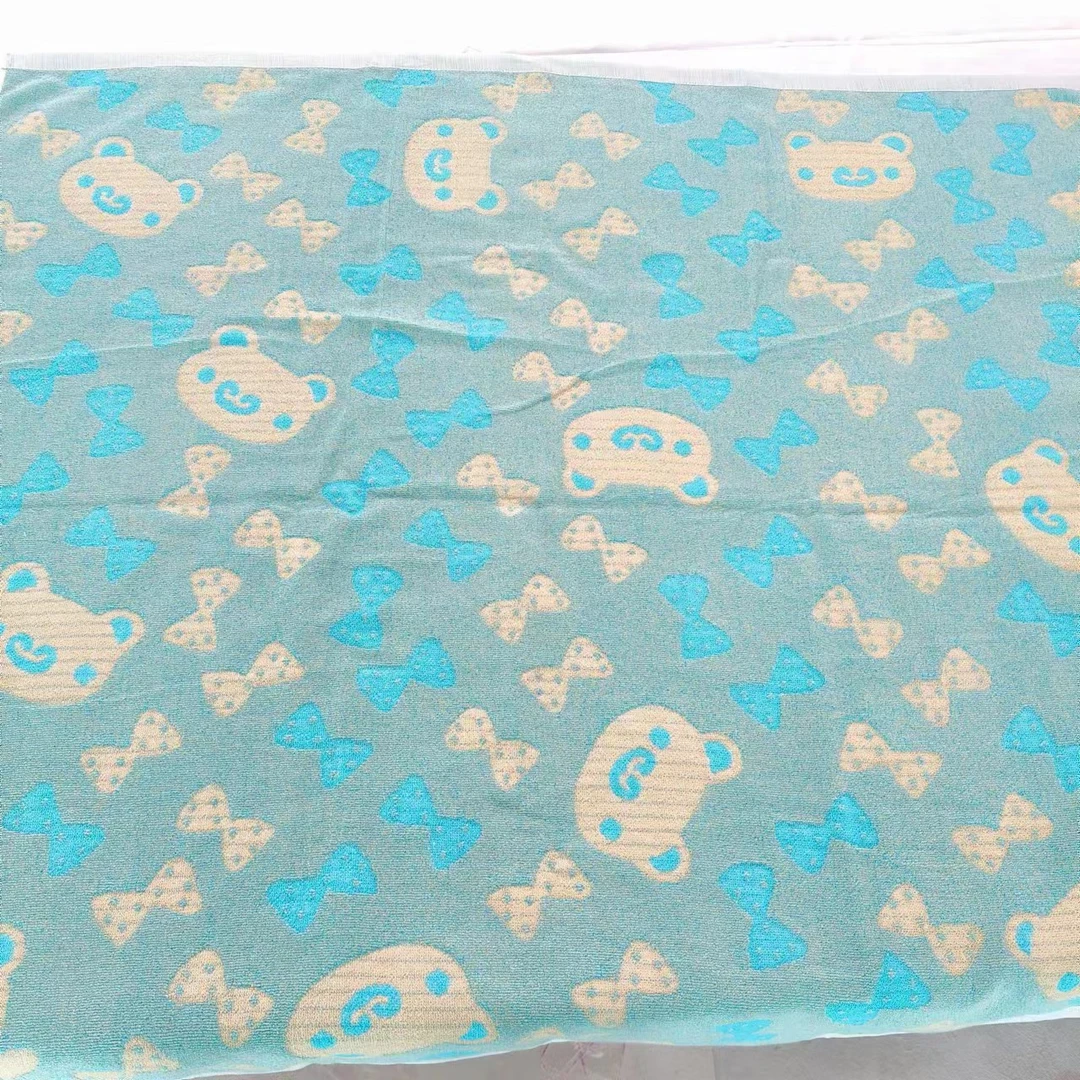 蓝色小熊头清款婴幼儿浴巾抱被凉席母婴清款直播间福利为准