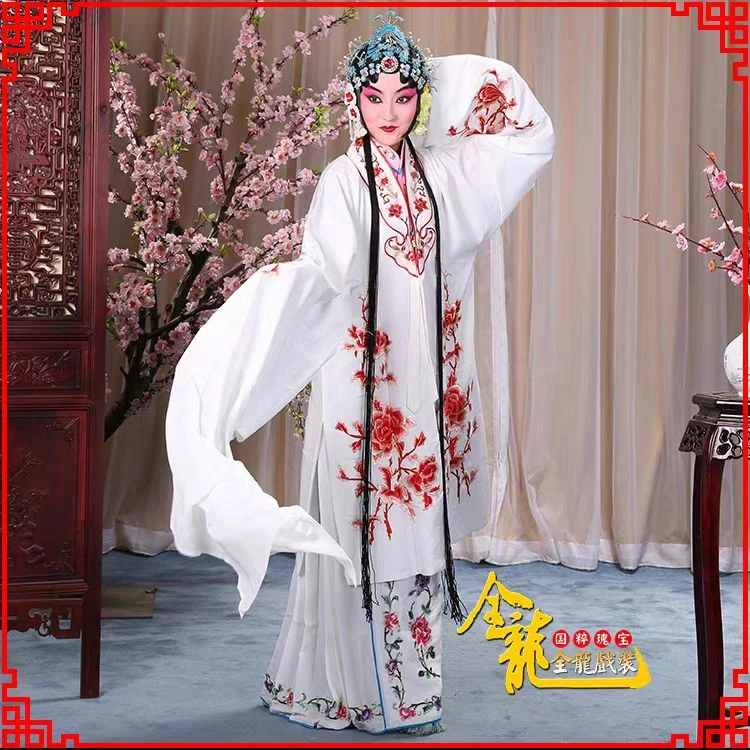 全龙三红牡丹好皱女披京剧豫剧秦腔专业戏装演出服戏曲服