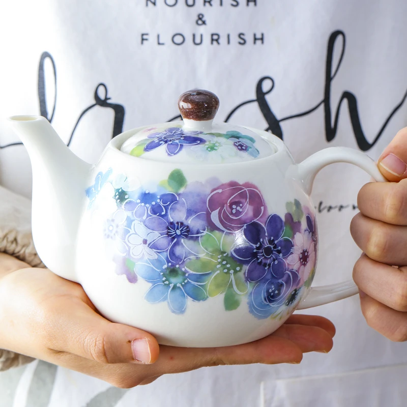 【单支】日本进口ceramic和蓝花工房茶壶560ml