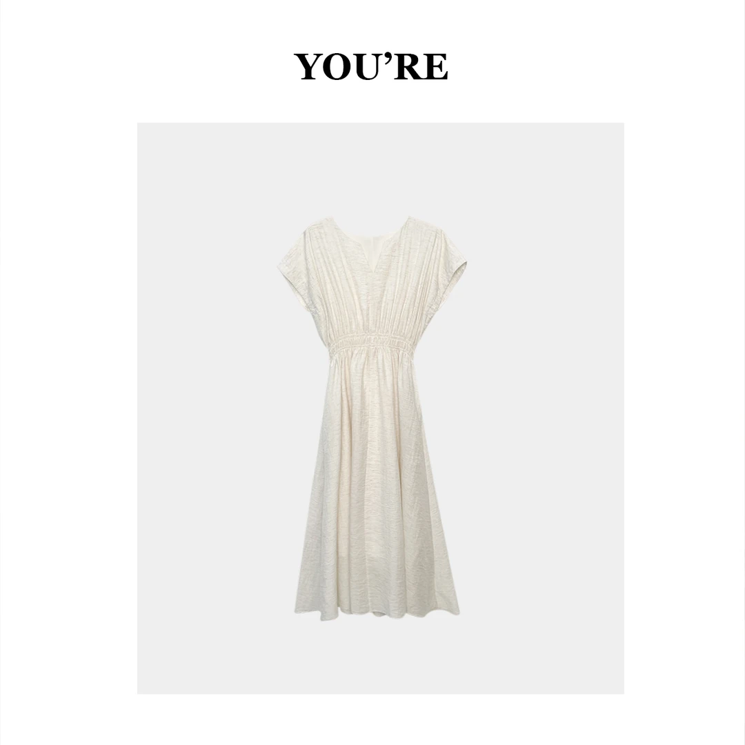 《YOU'RE 》（特）亚麻冰丝收腰气质高级感连衣裙YR8888448