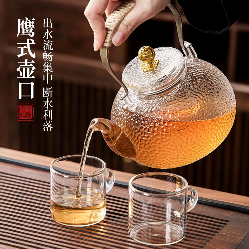 玻璃煮茶壶大容量烧水壶泡茶家用提梁壶围炉耐高温电陶炉煮茶器