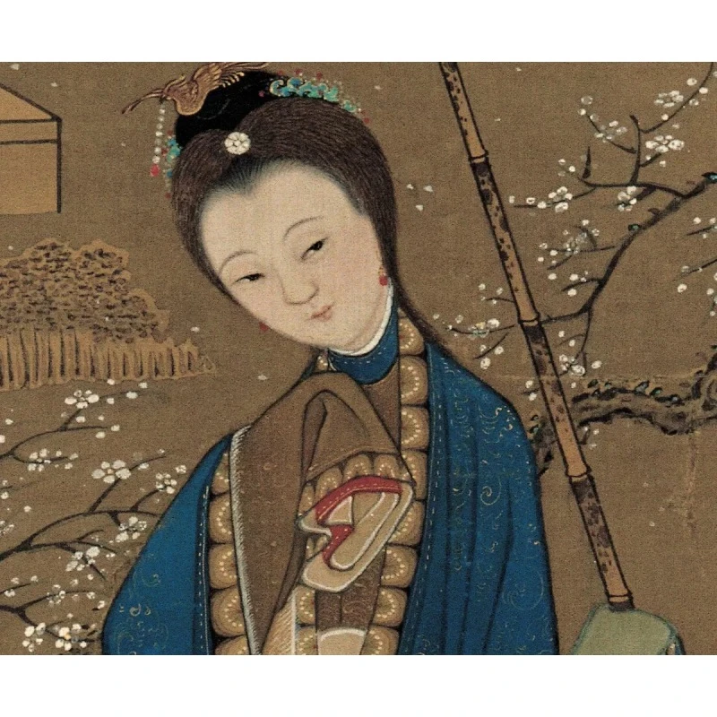 【精品复仿】冷枚《雪艳图》馆藏级高清艺术微喷工艺非手绘