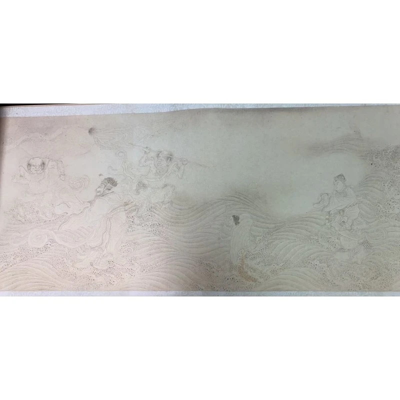 【精品复仿】仇英《罗汉渡海贴》馆藏级高清艺术微喷工艺非手绘