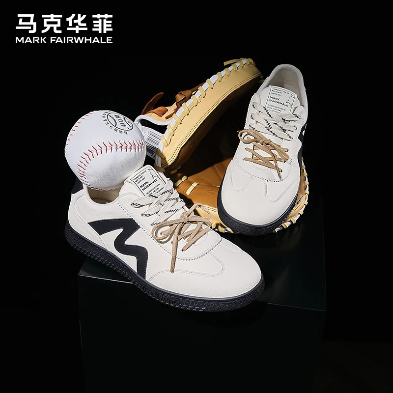 马克华菲经典德训鞋男冬季2025新款平底潮鞋休闲百搭复古休闲板鞋