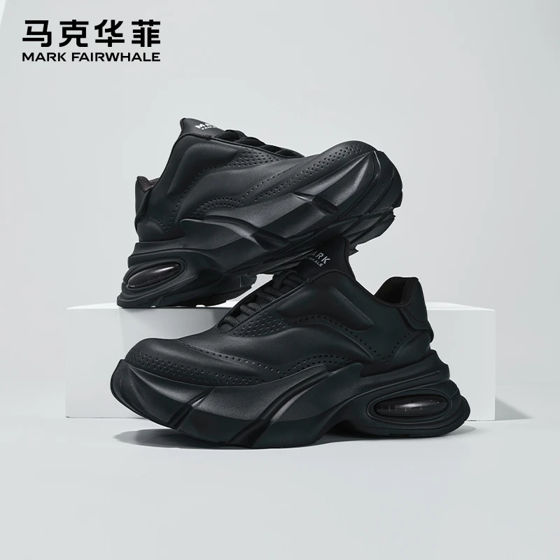 马克华菲男鞋2025新款加绒保暖潮鞋时尚百搭休闲鞋厚底增高老爹鞋