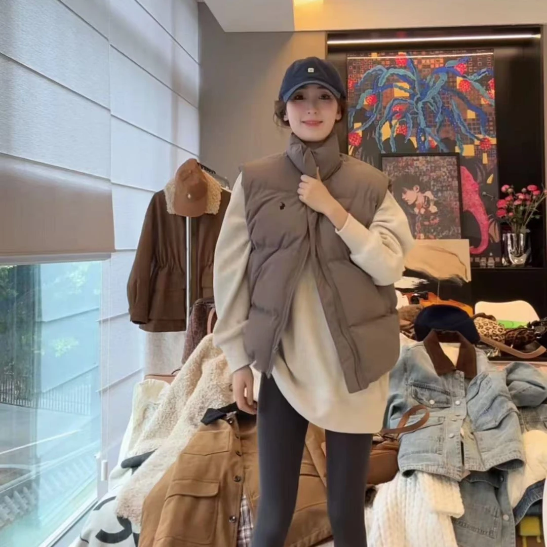 刺绣宽松马甲棉衣冬季保暖外套#8135