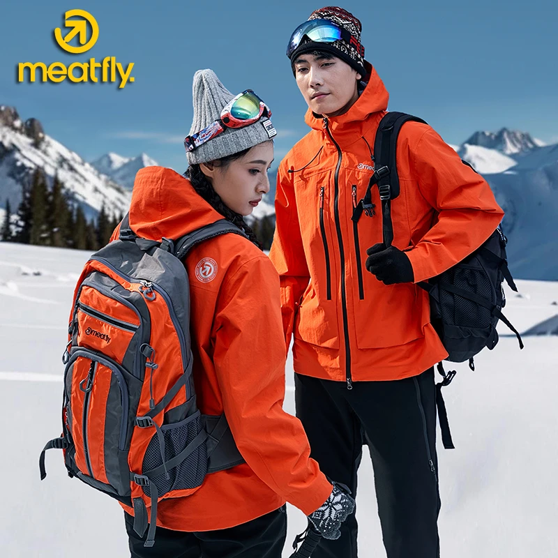 Meatfly单层冲锋衣秋季新款情侣款防风防水透气连帽硬壳运动外套