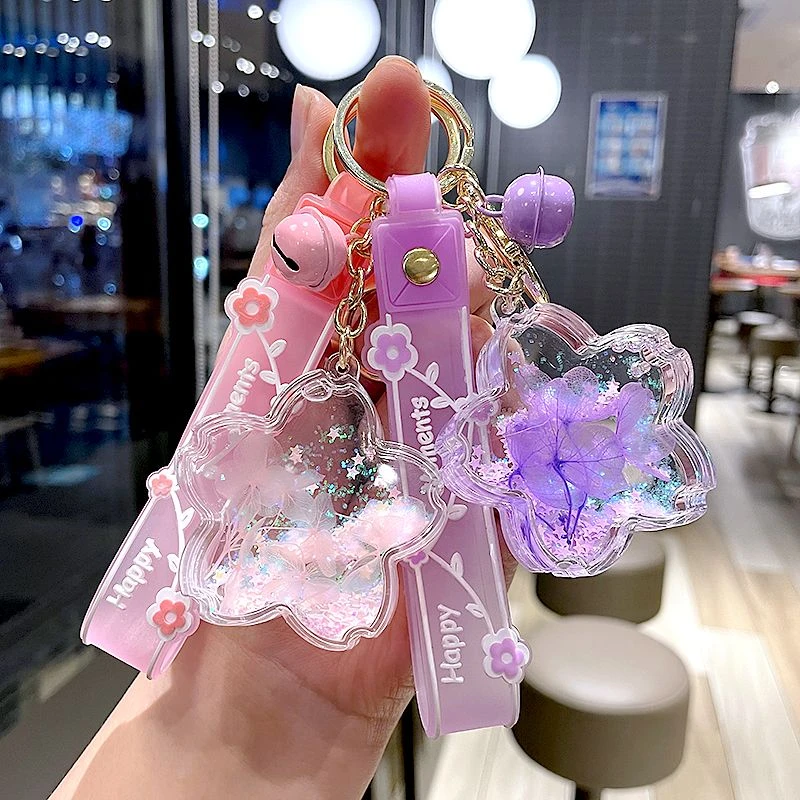 可爱樱花挂饰优选女精致永生花花瓣流沙书包挂件情侣款创意礼物品