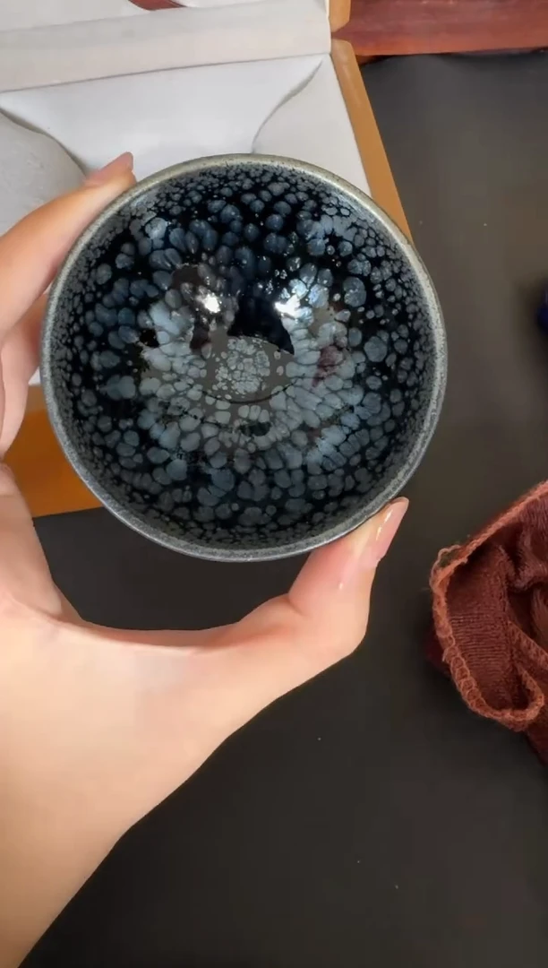 【闪购商品】茶盏建盏故事蔡炳盛代表作银蓝油滴19