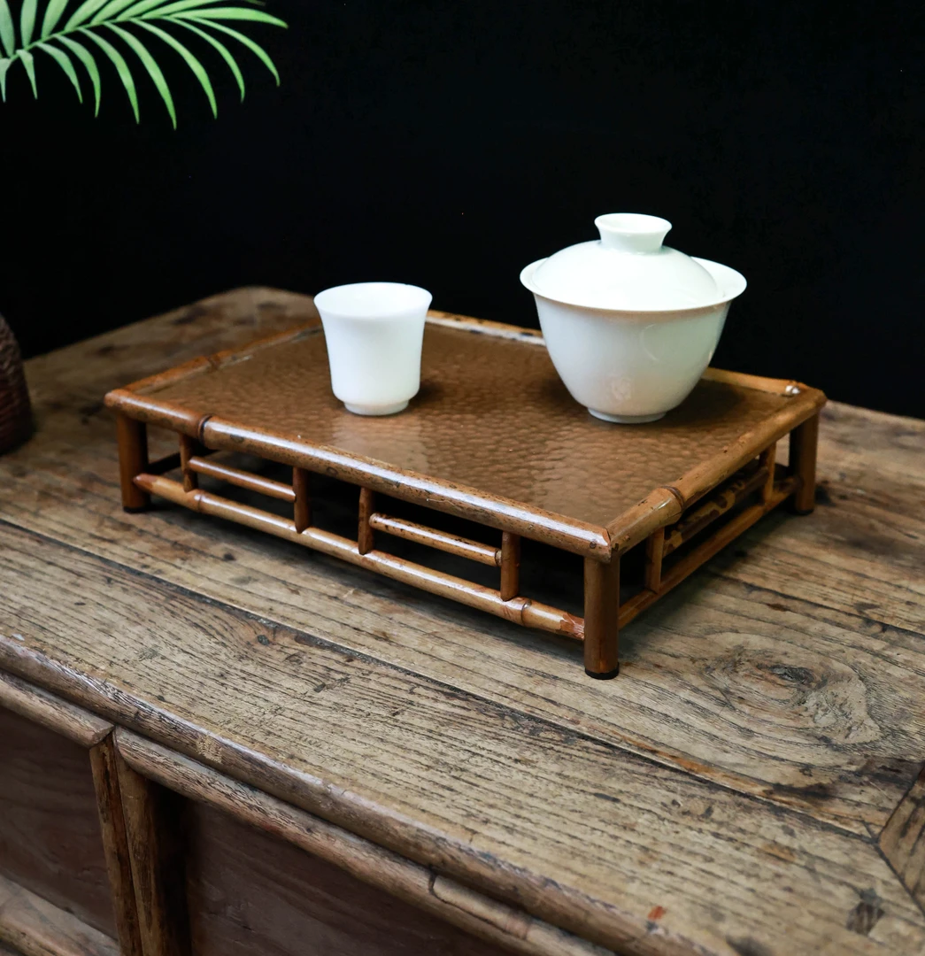 【咏善山头茶】梅妃竹铜茶台 中（tc199-1）