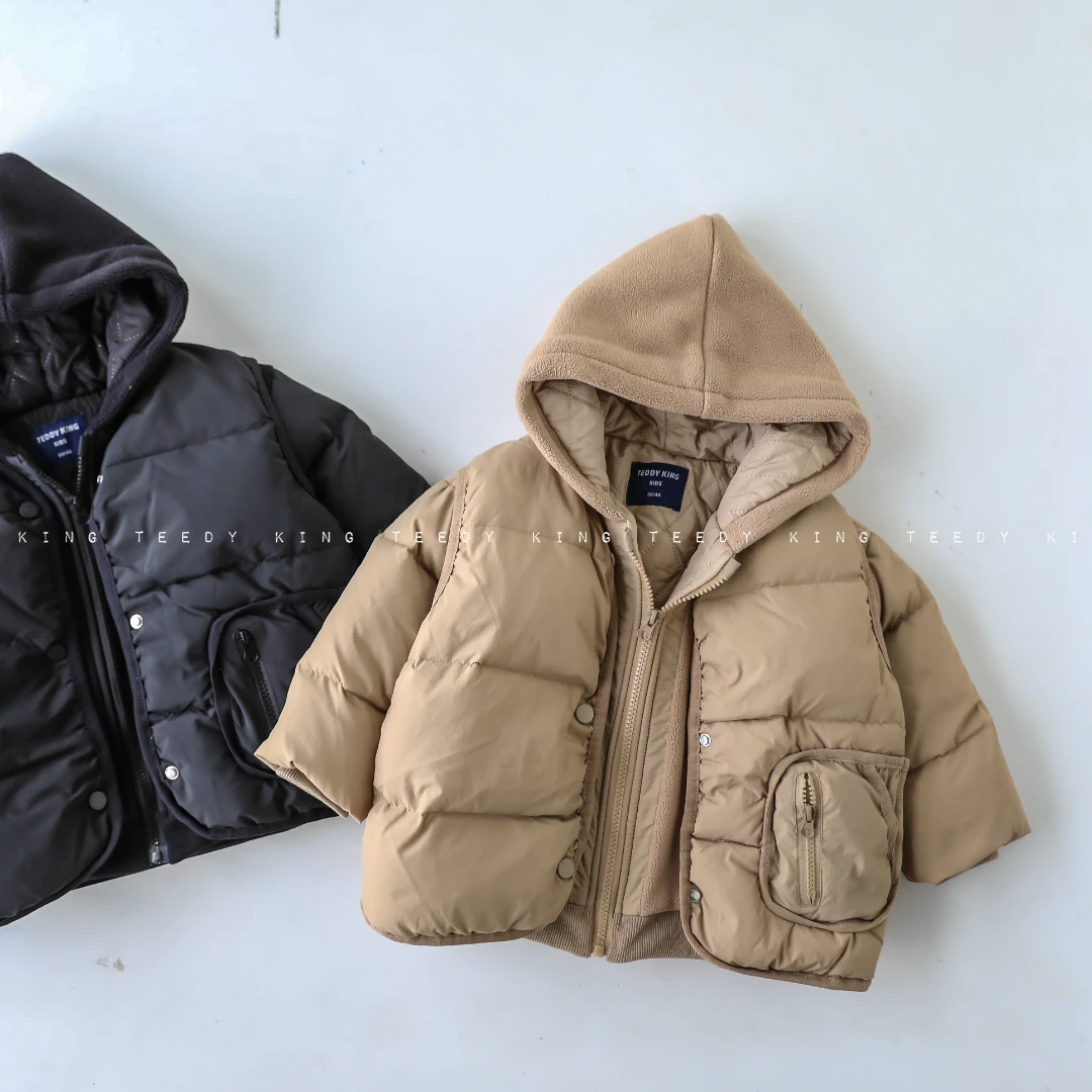 【Teddy King】2023冬 儿童 羽绒马甲连帽开衫两件套 TXB22010