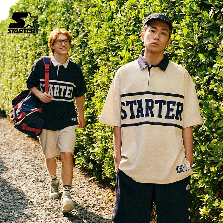 Starter2023夏季新款学院风美式大LOGO短袖POLO衫T恤STI2C1801