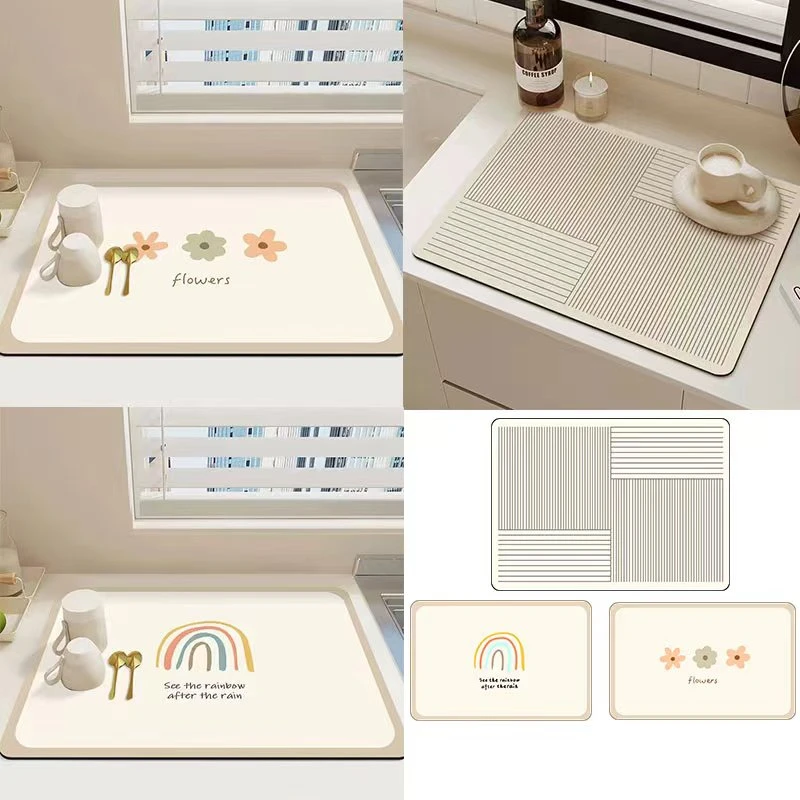 厨房沥水垫水槽硅藻泥吸水垫桌面餐具干燥垫吧台