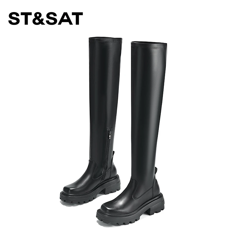 【重工款】星期六厚底增高加绒过膝长靴2025秋冬长筒靴SS34119924