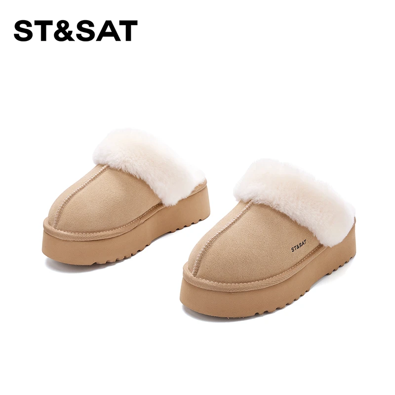 【暮光少女】StSat/星期六真皮绵羊毛雪地靴24年冬棉鞋SS3411A81A
