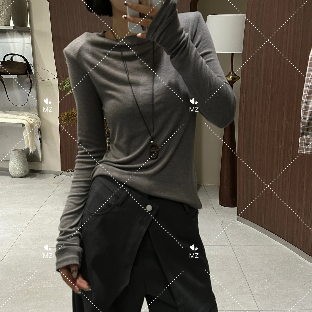 基础简约长袖T恤--A442