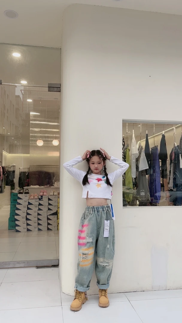 特软偏潮老爹牛仔裤