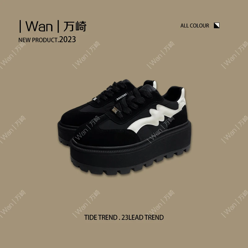 | Wan | 万崎【黑标】定制撞色明星同款鞋增高厚底运动鞋板鞋女鞋