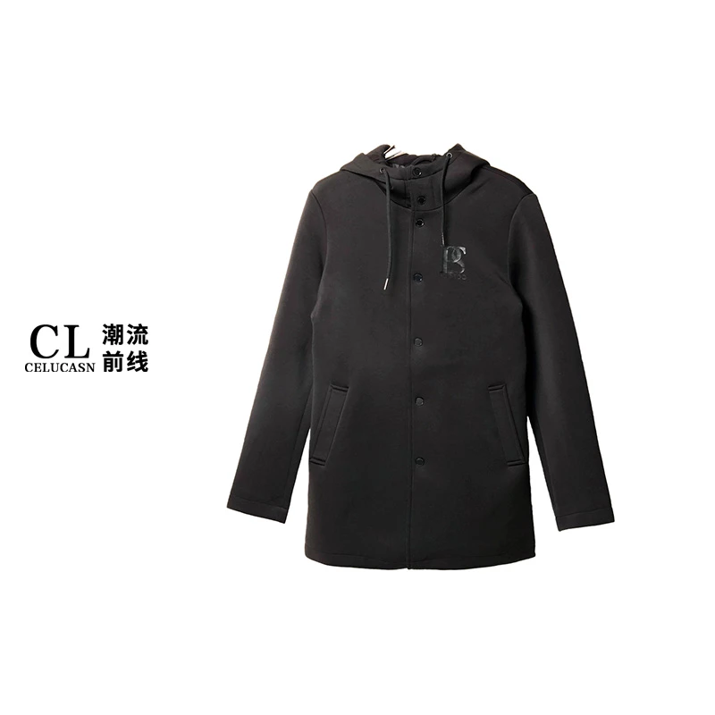 P5SBZ321#秋冬季新款男士中长款棉服字母印花户外绅士外套上衣