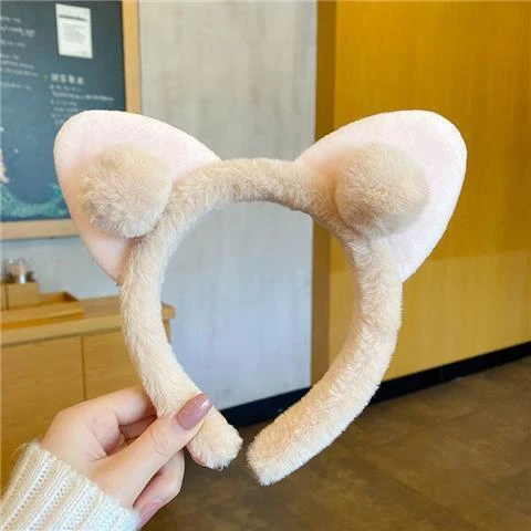 可爱猫耳朵毛绒发箍洗脸女公主风韩式仙气发卡日系头箍发饰