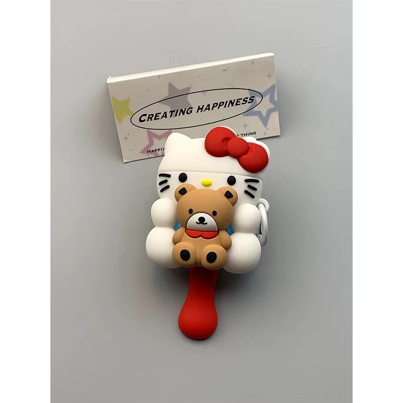 镜面抱熊KT猫AirPods4代耳机壳AirPodspro2保护套1/2代AirPods3代