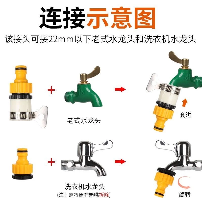 水龙头万能接头4分6分通用多功能快接头高压洗车水枪水管软管配件