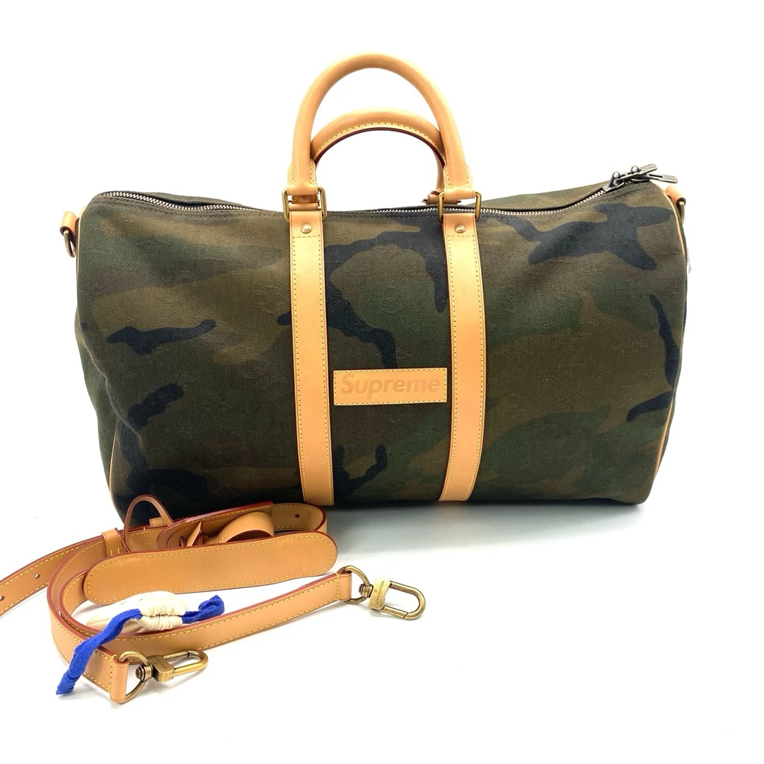 99新 LouisVuitton/路易威登 男士迷彩联名限量款旅行袋  尺45/27