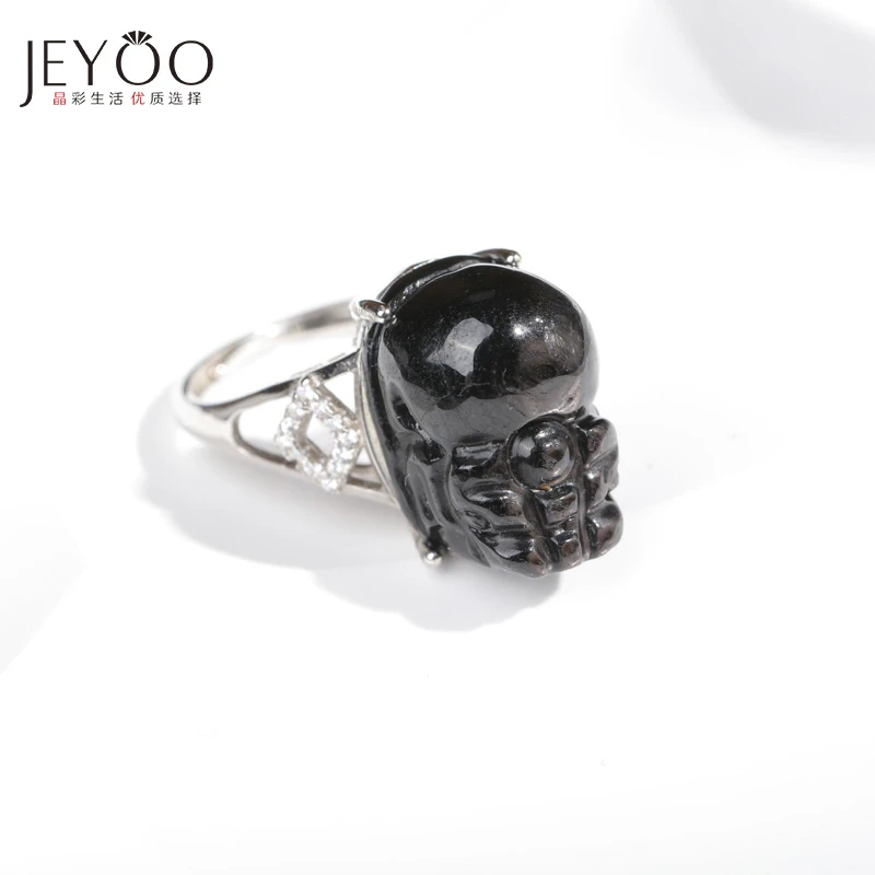 jeyoo/晶优天然金运石貔貅戒指-S925银镶嵌-PXJZ--(多样性发一个)