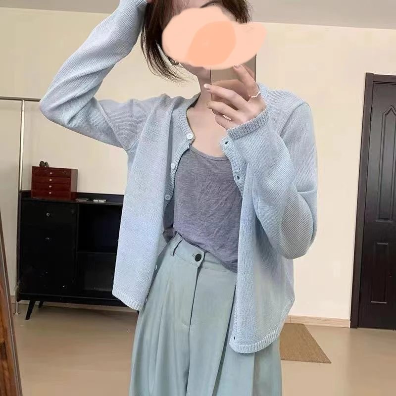 晚意夏季爆款网红和纸纱开衫长袖韩版