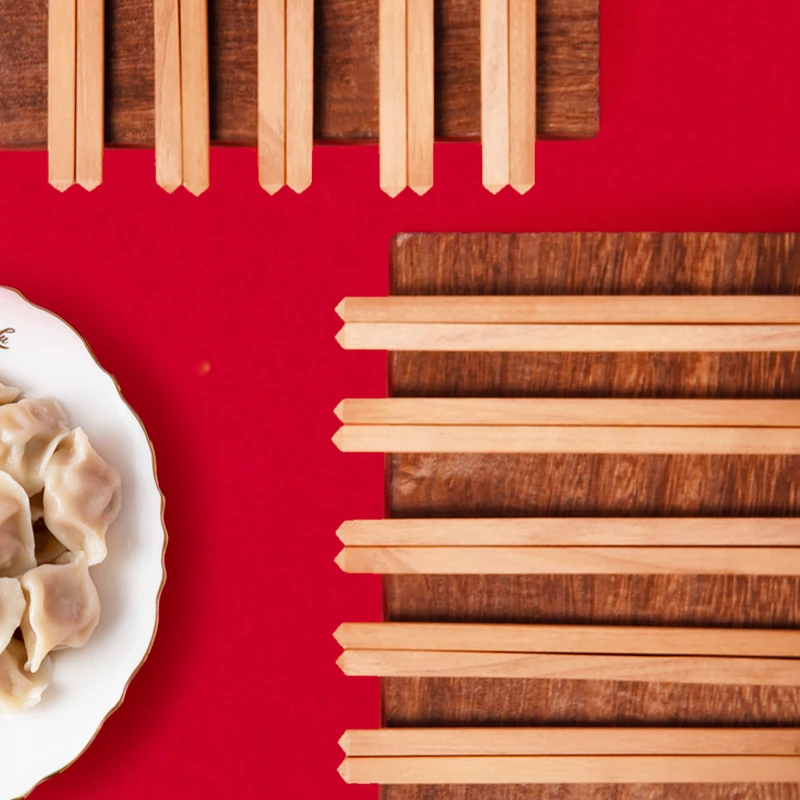 金丝楠木筷子中式家用无漆无蜡十双装礼盒装