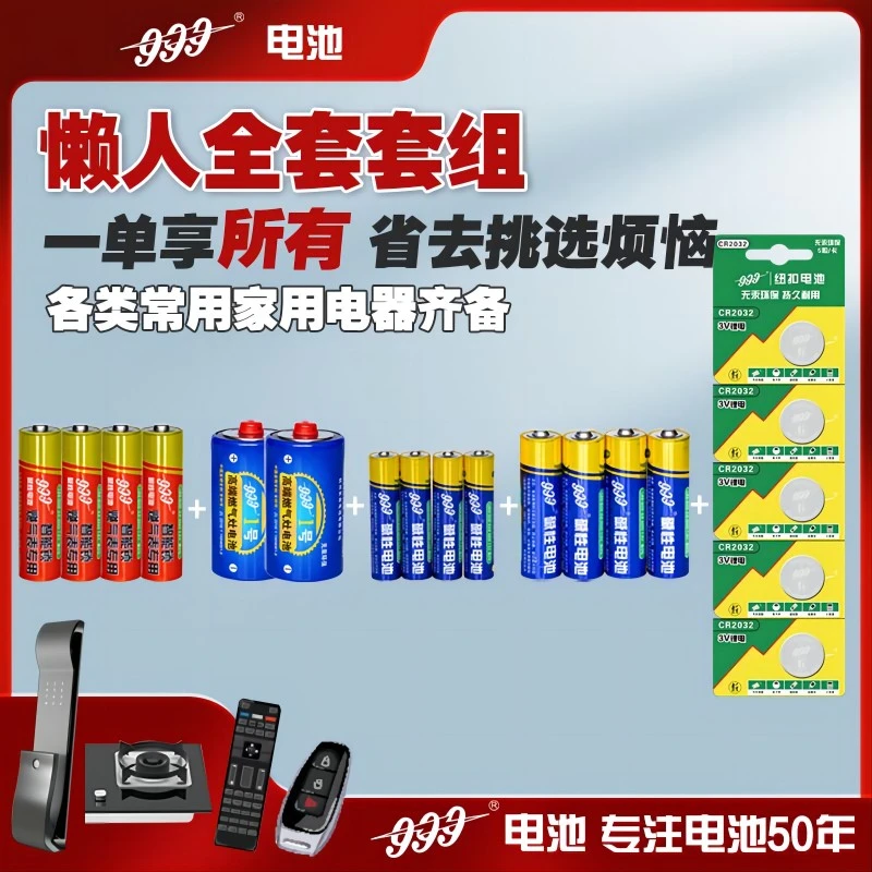 999电池（懒人全套套组）燃气灶电池智能锁电池汽车钥匙纽扣电池