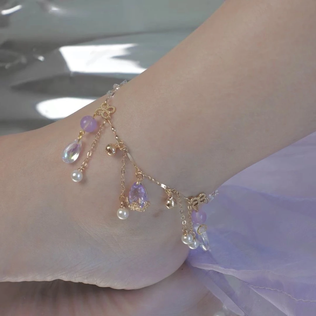 梦金陵古风汉服脚链精致宫铃古风玲珑球小众设计女铃珑脚环