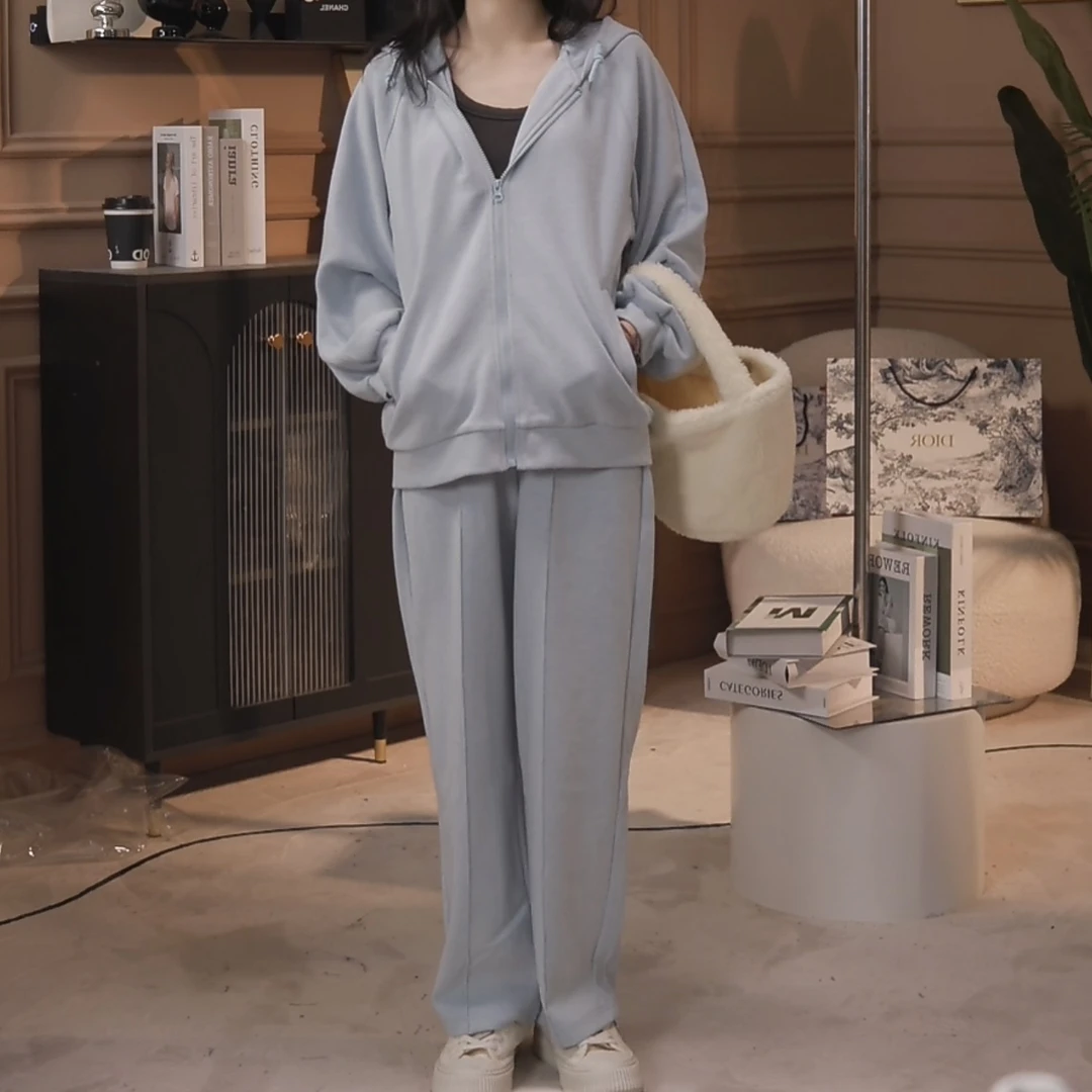 现〖拉夏贝尔*素时锦年〗订制儿童套装韩版洋气开衫外套二件套1361
