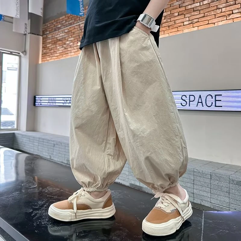 男童灯笼裤夏季薄款哈伦男孩大童裤子帅气潮酷秋季男童裤子春秋款