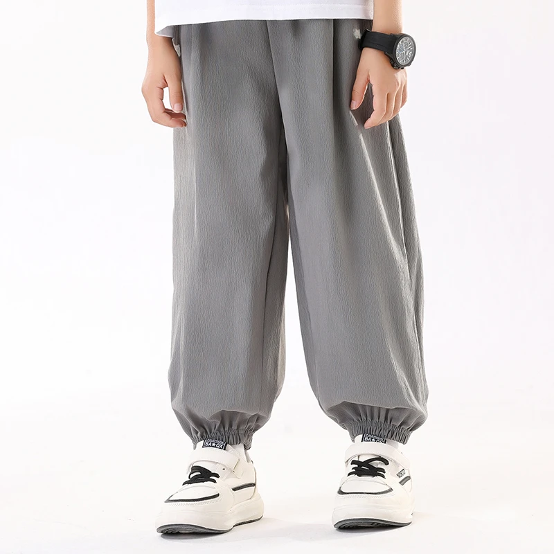 男童九分裤夏季薄款新款宽松中大童儿童防蚊裤夏款束脚垂感裤子