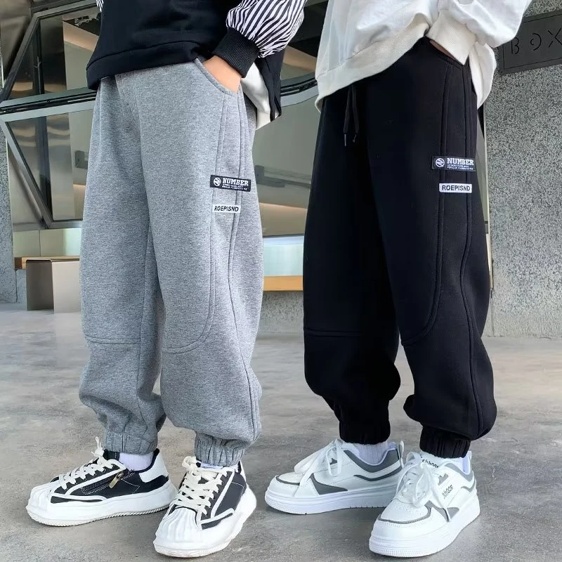 男童裤子束脚运动裤秋冬童装加绒加厚长裤春秋季男孩薄款裤子