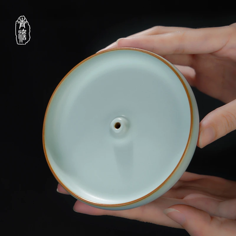 汝窑守静香插 汝瓷香插香座景德镇陶瓷