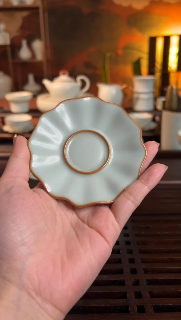 【闪购商品】瓷杯谢*斌大号菱瓣杯托