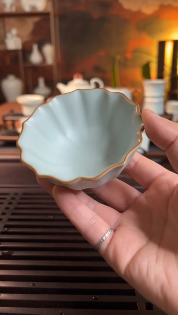 【闪购商品】瓷杯大*抖荷瓣杯