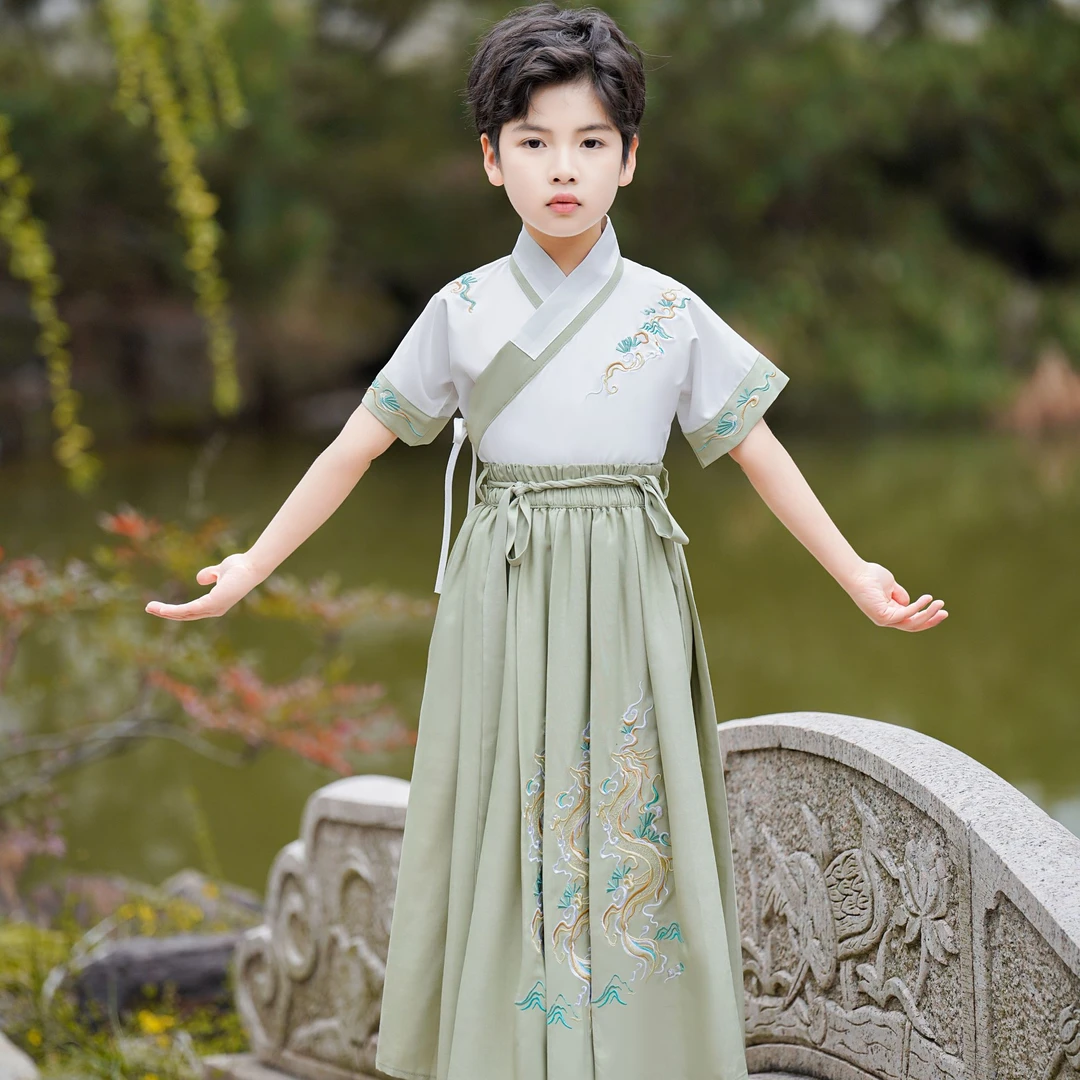 飞龙短袖儿童汉服